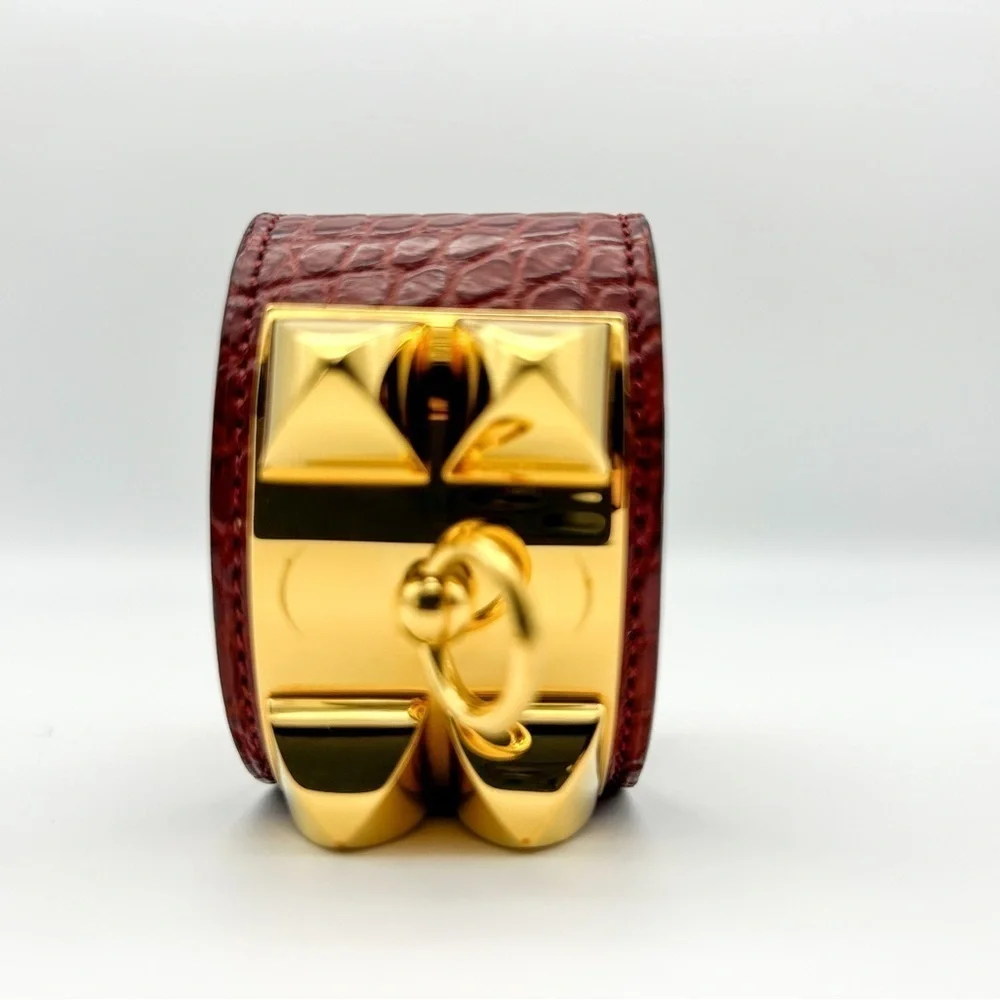 Hermes CDC Collier de Chien Rouge H Red Alligator Croc GHW Guc Size M 2012